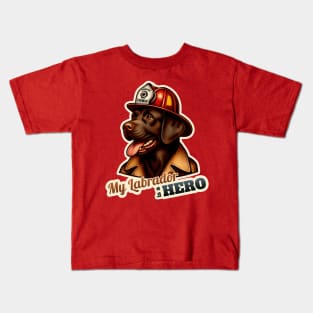 Fireman Labrador Retriever Kids T-Shirt